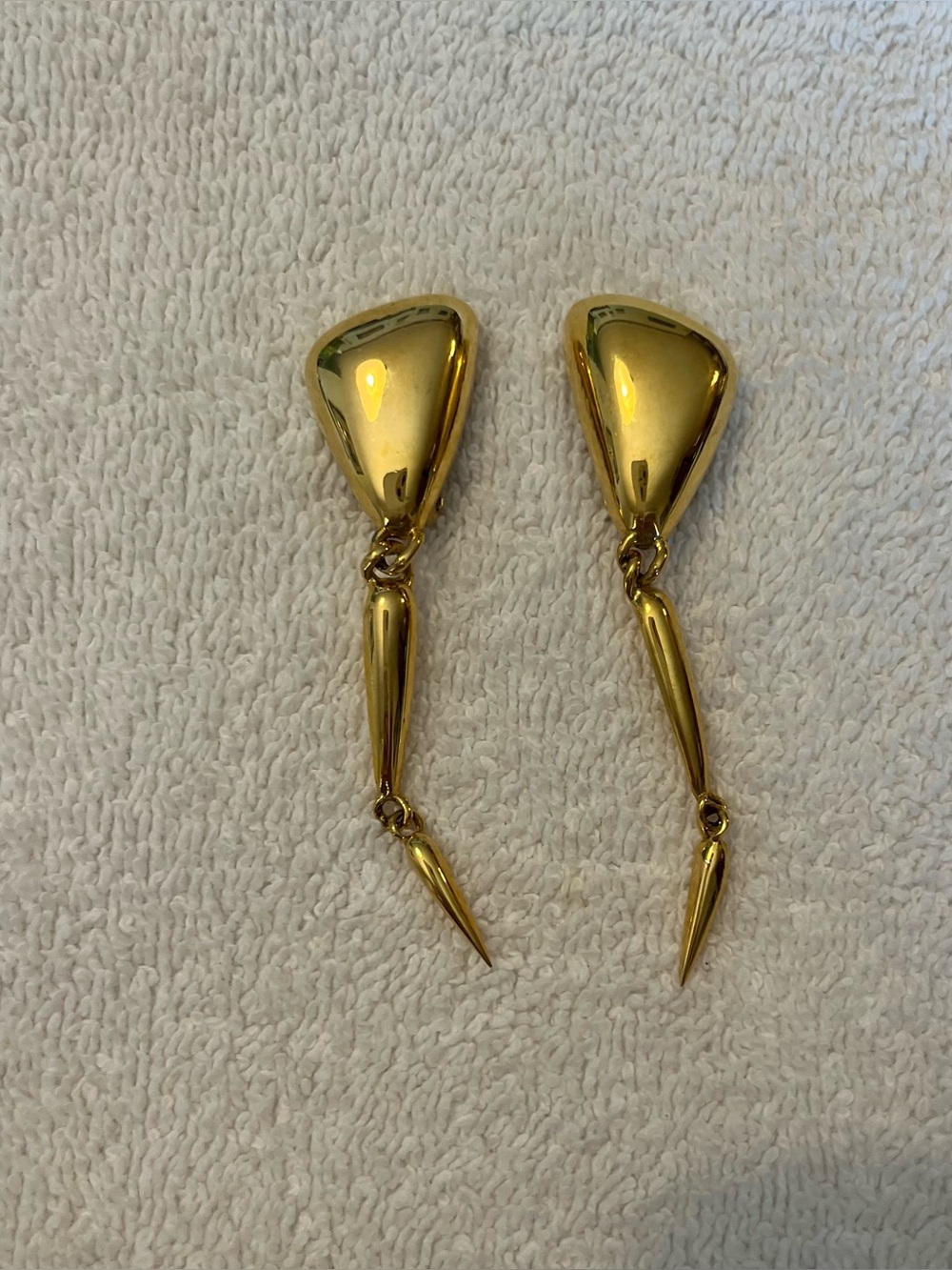 Gold Drop Dangle clip-on Earrings - Women Jewelry